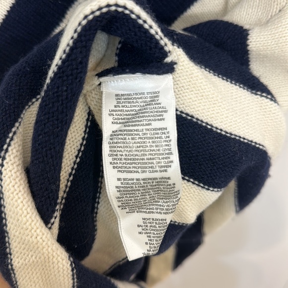 Molly Cashmere Navy Stripes Asymmetrical top - Picture 12 of 12